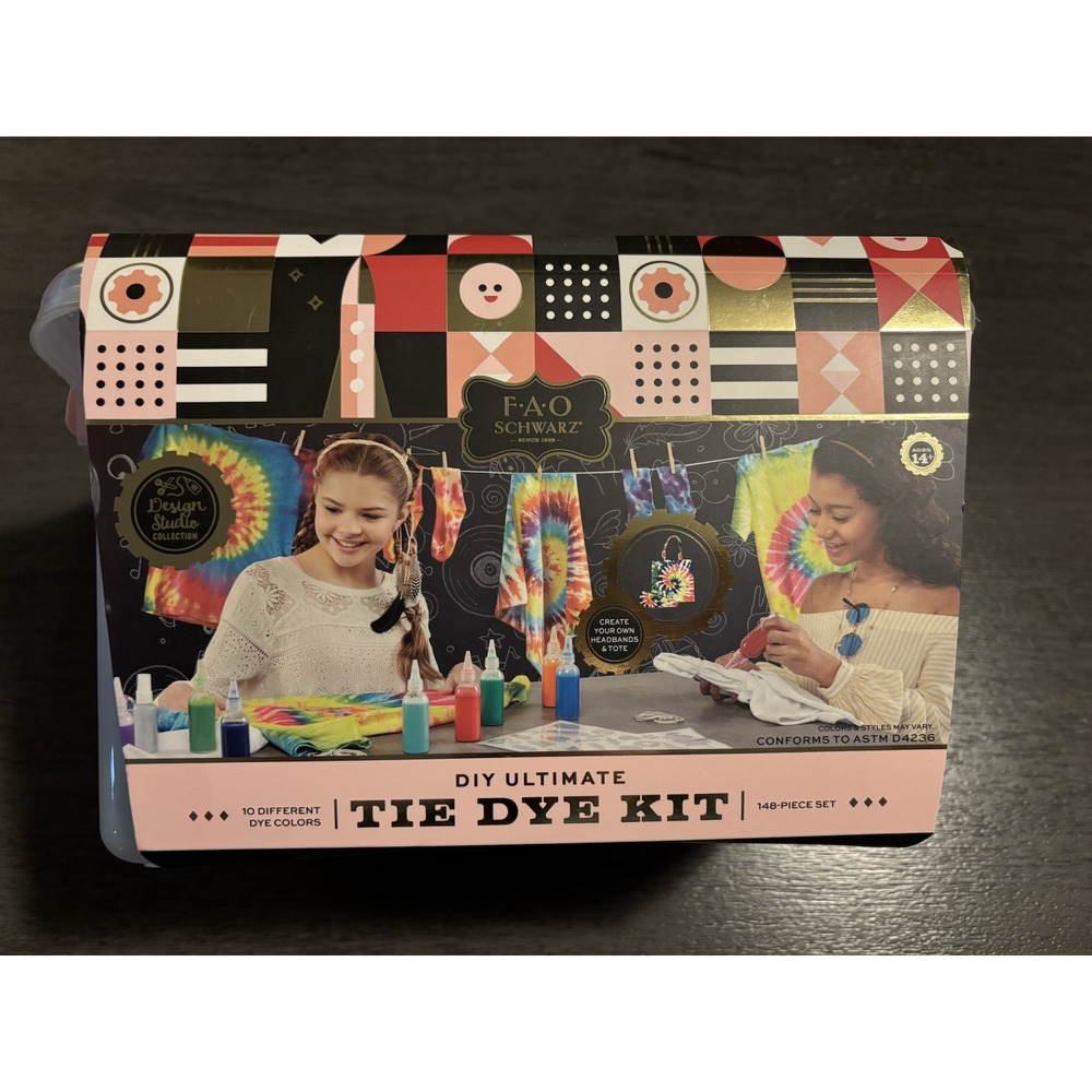 Brand New F.A.O Schwarz DIY Ultimate Tie Dye Kit 148 Piece Set